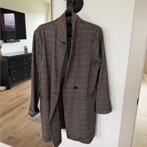 Sanctuary Brown Plaid Pea Coat